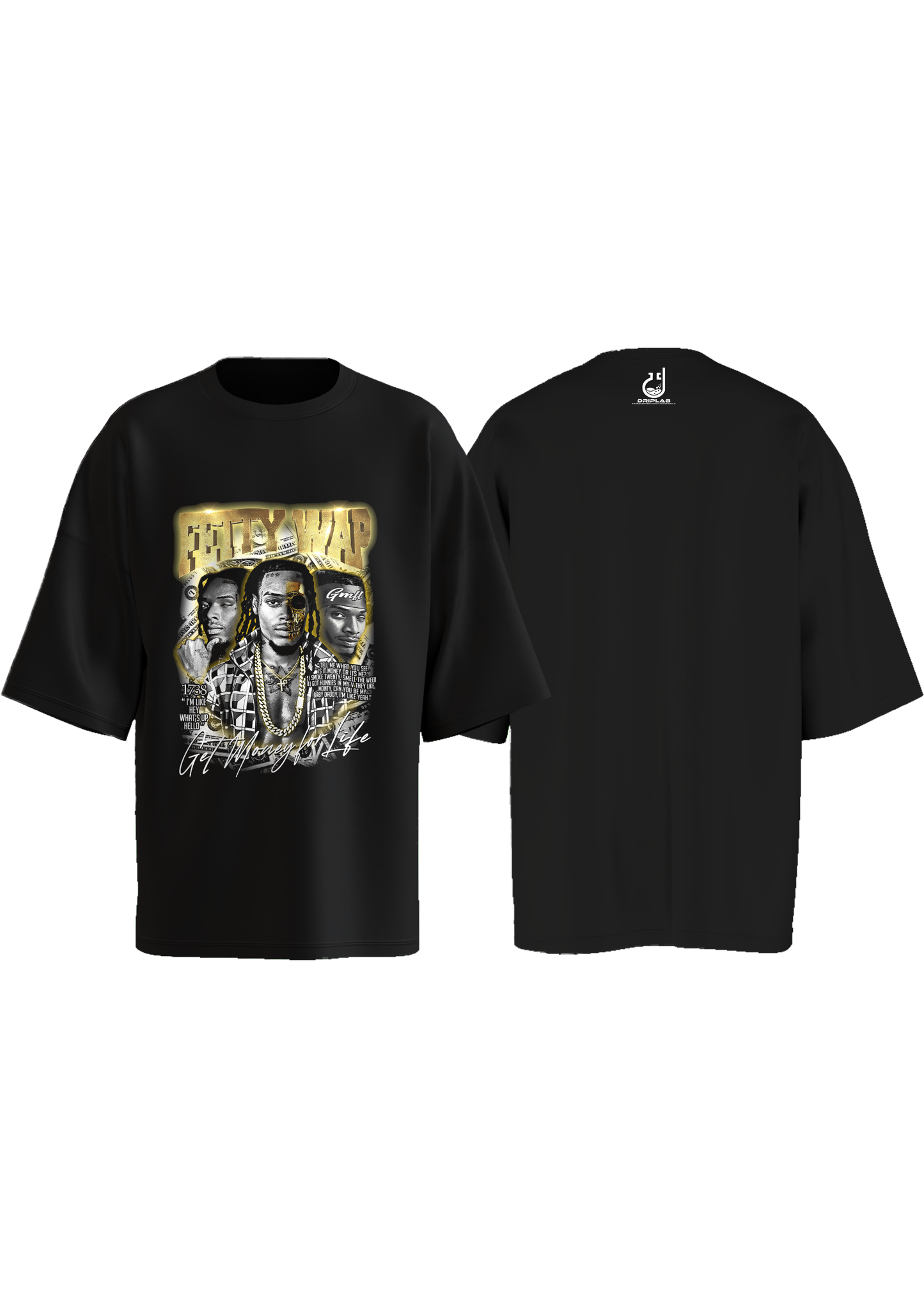 Fetty Wap Get Money For Life Black Oversized T-shirt