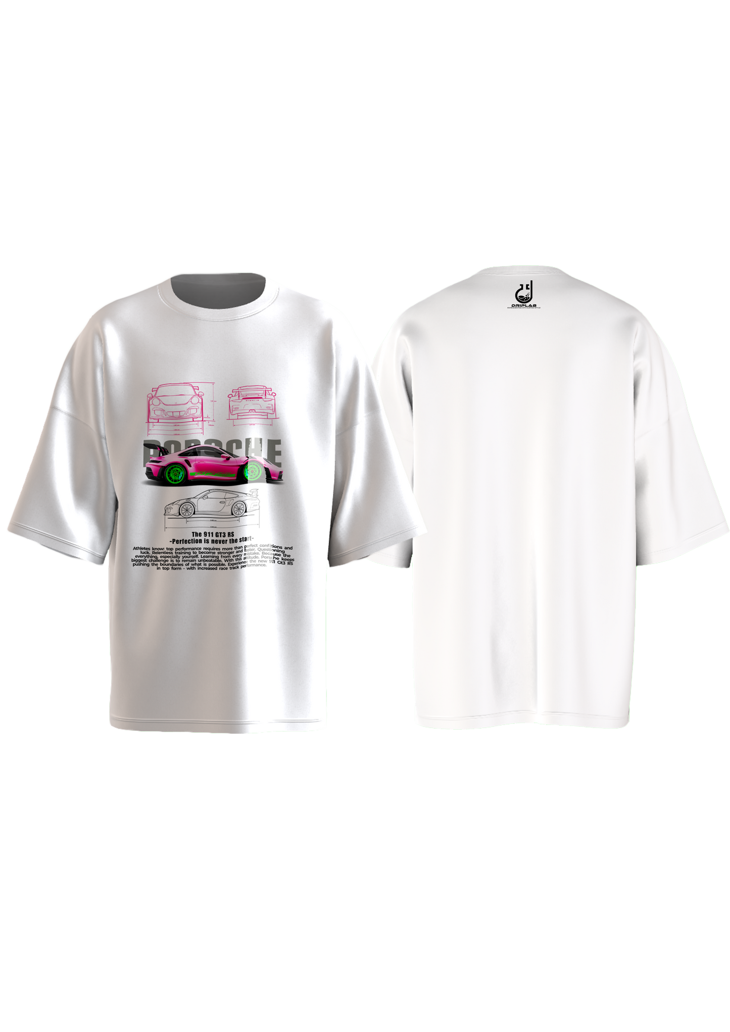 Porche 911 GT RS Rosado Oversized T-shirt
