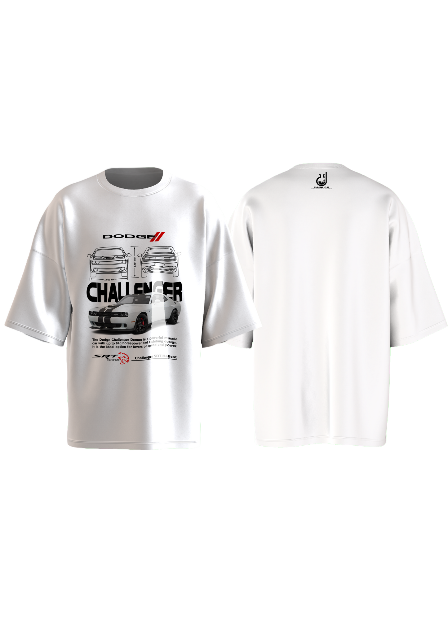 Dodge Challenger Hellcat SRT Oversized T-shirt